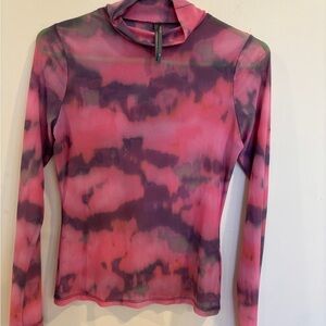 Anthropologie Pink and Purple Tie-Dye Blouse Y2K